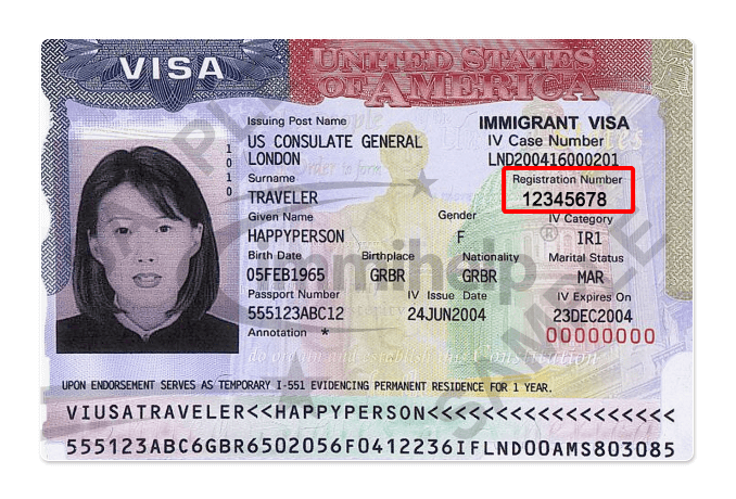 Immigrant Visa Number Alien Registration Number 