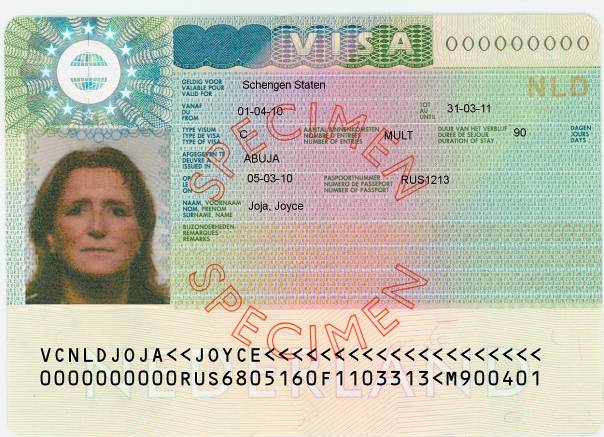 Schengen Visa Sticker