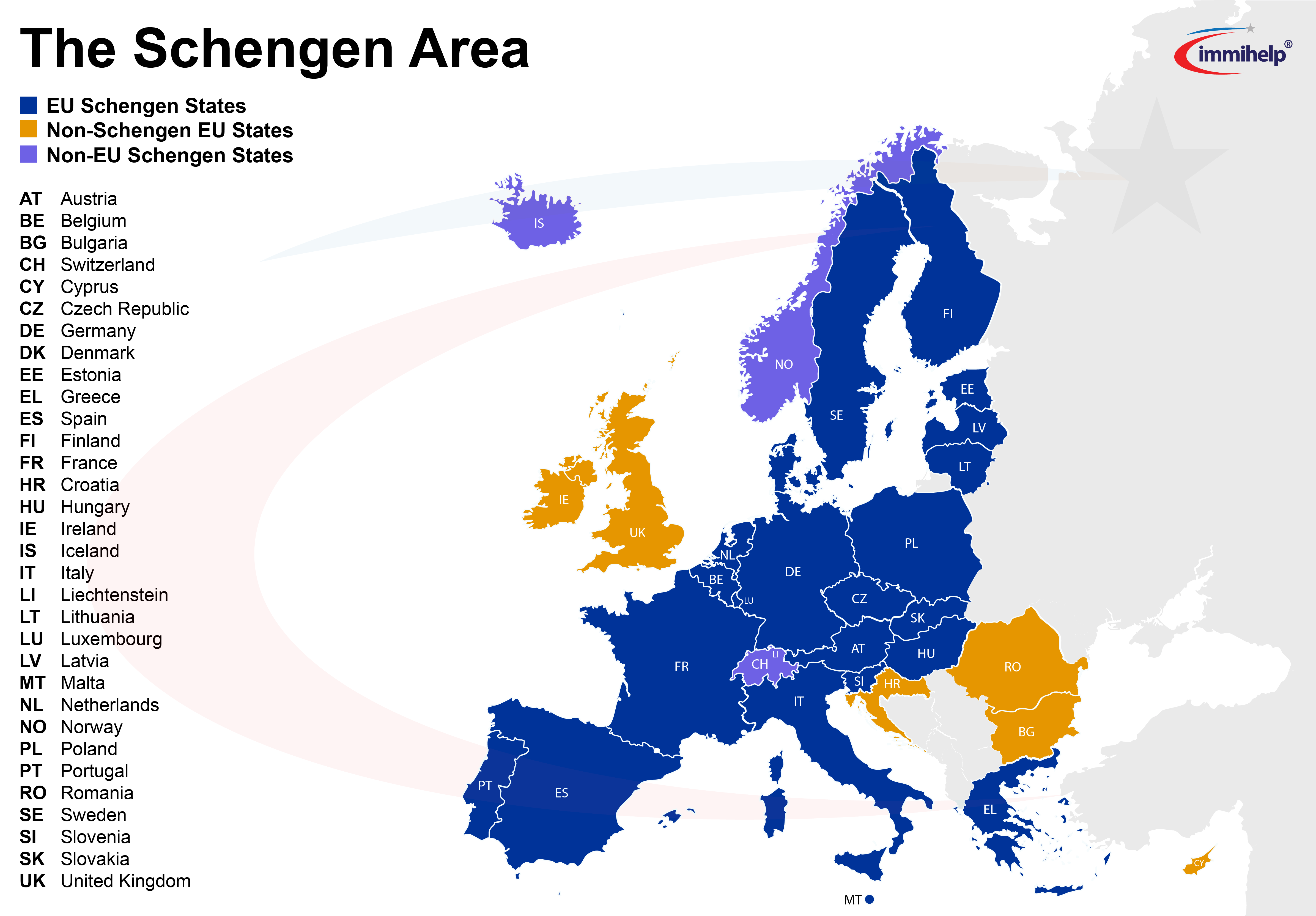 Schengen Area Map 