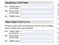 I130 form name area