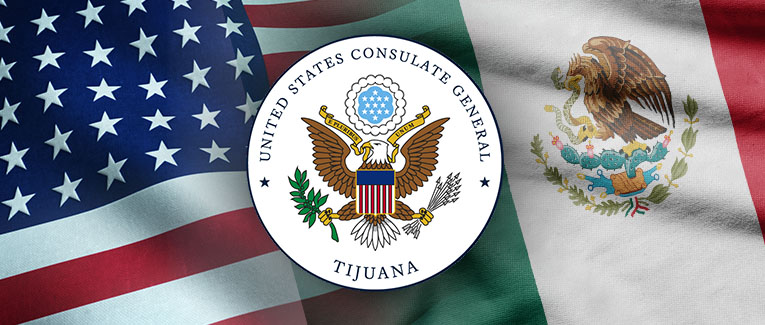 U.S. Visa Stamping at Tijuana, Baja California, Mexico