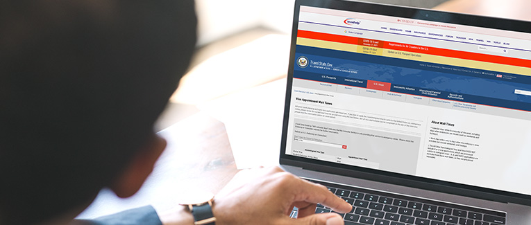 Tiempos de espera para citas de no inmigrante en EE.UU. por embajada/consulado de EE.UU.